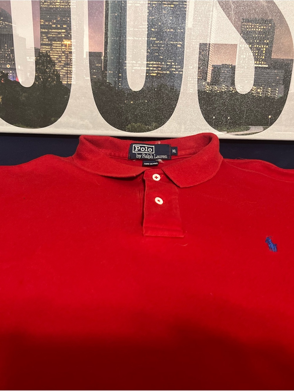 Polo by Ralph Lauren Men’s Red Short-Sleeve Knit Polo with Blue Pony